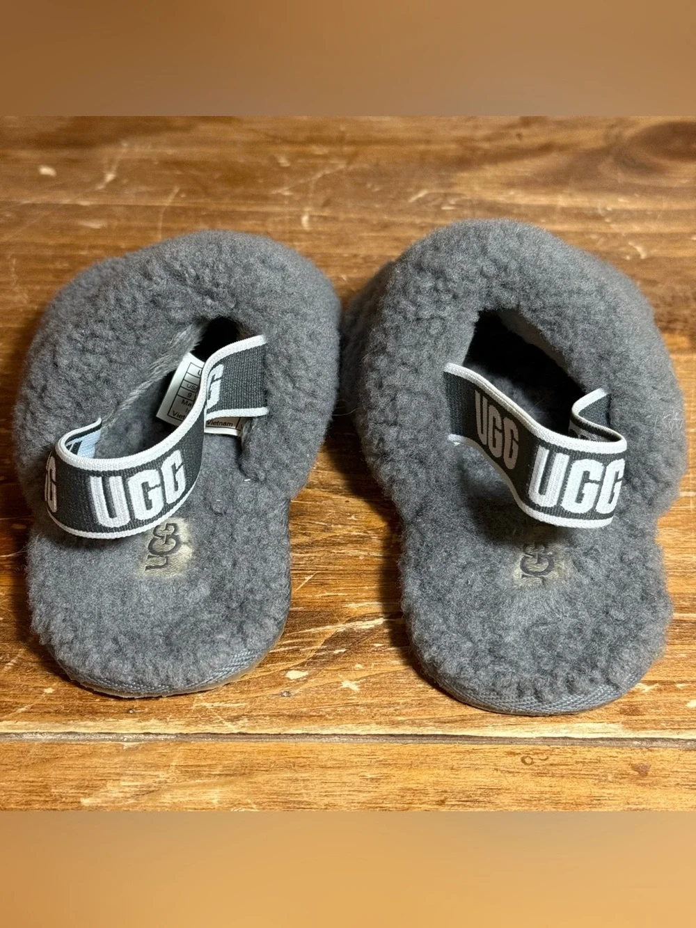 UGG Kids' Fluff Yeah Slide Slipper, Charcoal, 9 M US Toddler